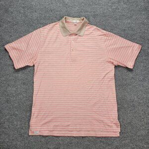 Peter Millar Polo Shirt Mens‎ Large Striped Short Sleeve Vintage Golf Casual